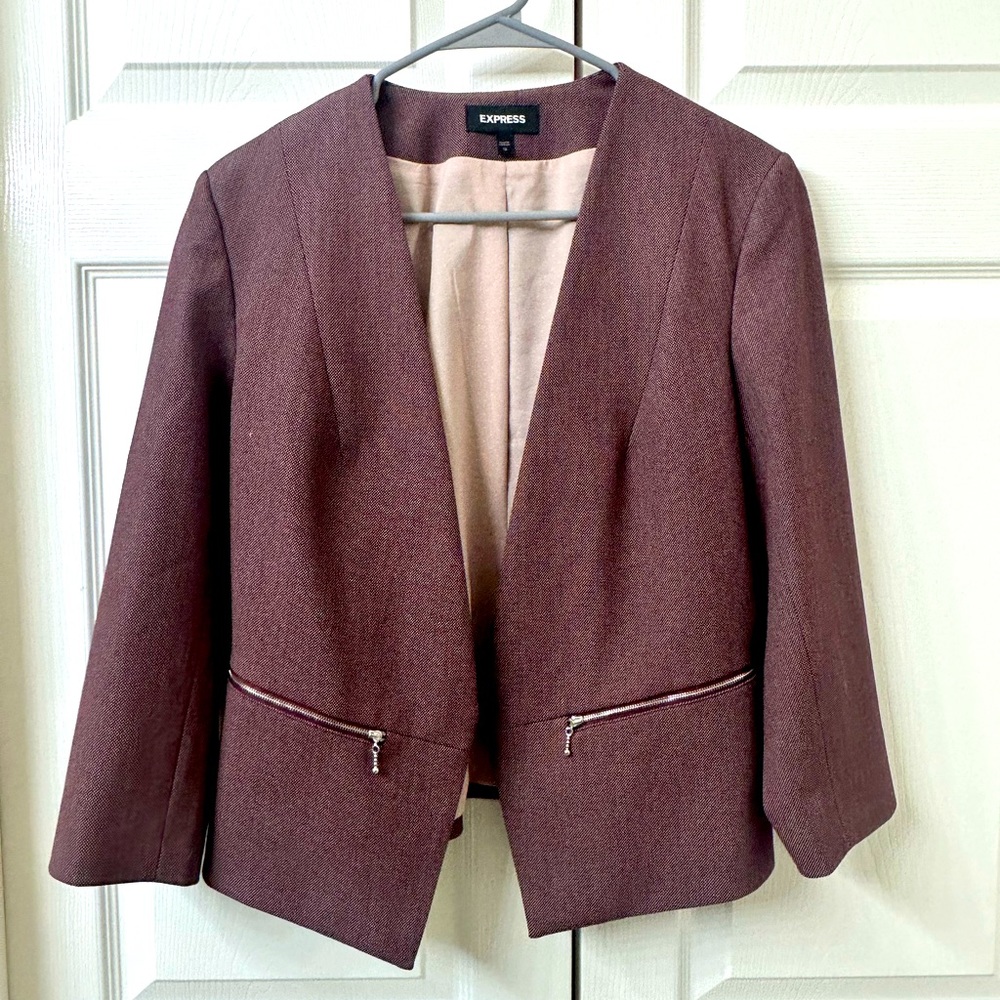 Express red cropped blazer